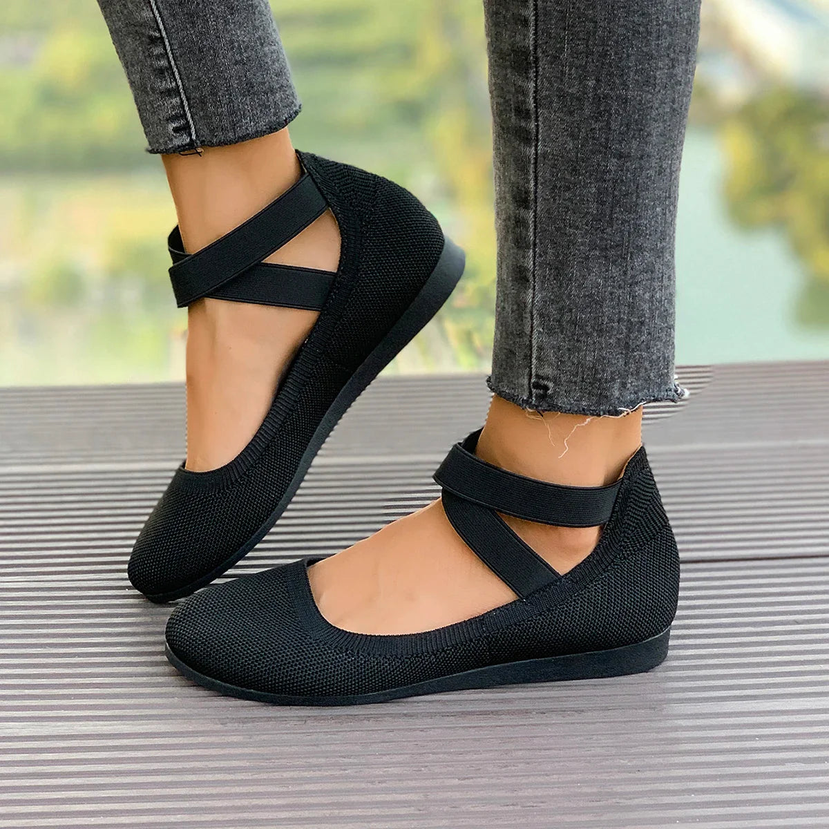 The Naffy Capri Orthoflex Knit Flats (heel 1 cm)