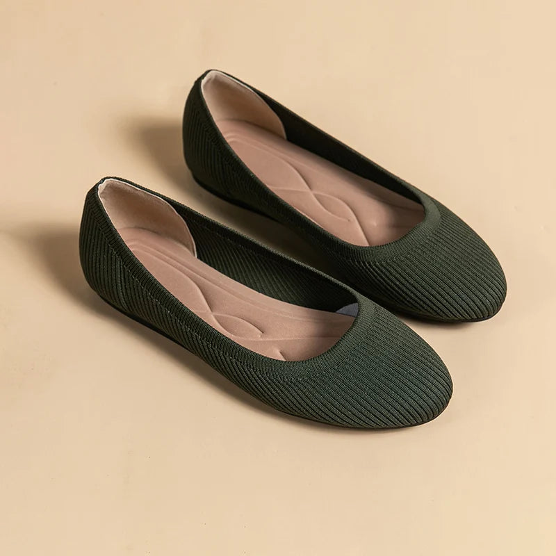 The Conforta Copenhagen Round Knit Flats (heel 0 cm)