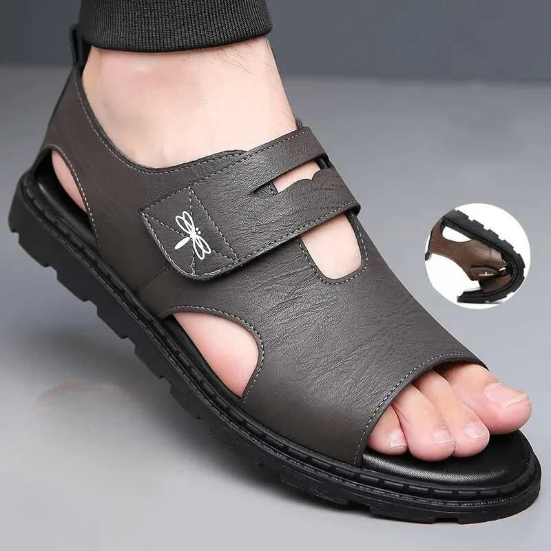 Fez - Leather Velcro Sandals for Men