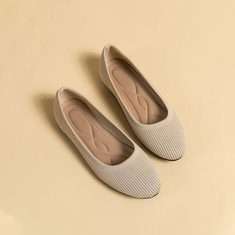 The Conforta Copenhagen Round Knit Flats (heel 0 cm)