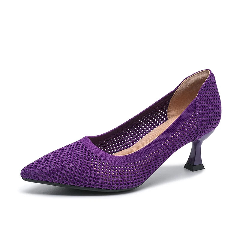 The Dynamique Monaco Pointed Knit Slingbacks (heel 6 cm)