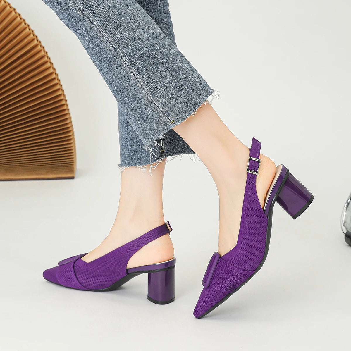 Die Audace Seoul Pointed Slingback Knit Pumps (Absatz 5 cm)