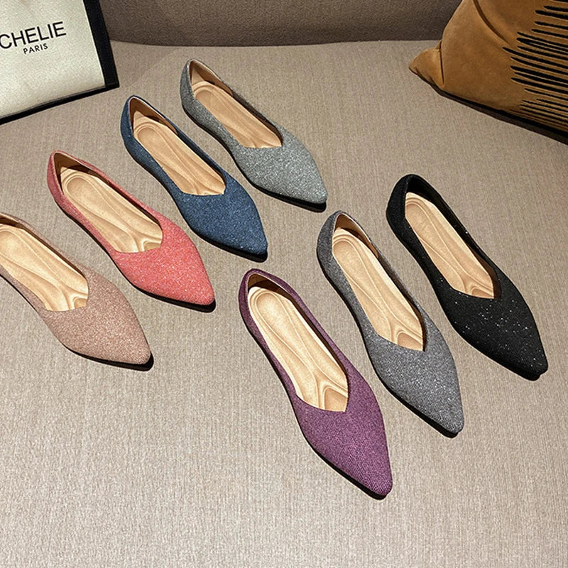 The Celesta Monte Carlo Shimmer Knit Flats (heel 1 cm) Special Collection ✨