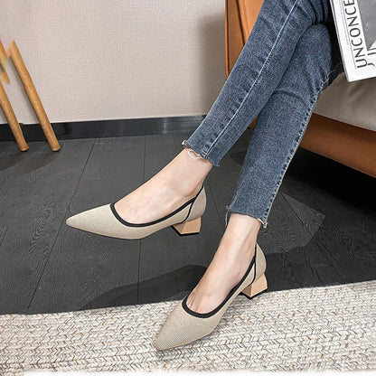 The Élégance Riviera Pointed Knit Pumps (heel 3.5 cm)