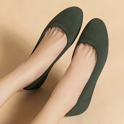 The Conforta Copenhagen Round Knit Flats (heel 0 cm)