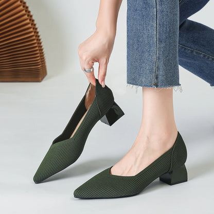The Structure Basic Pointed Knit Pumps (heel 3.5 cm)