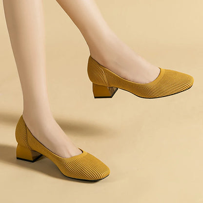 The Forte Marrakech Square Knit Pumps (heel 3.5 cm)