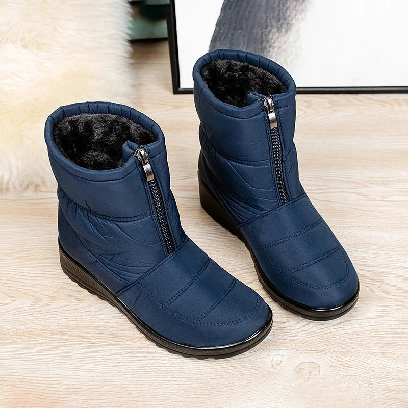 Feet in the Clouds™ Snow Boots Women Front Zipper Plush