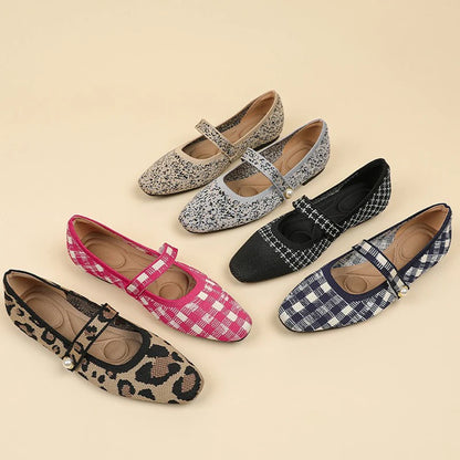 The Clarisse Florence Knit Mary Janes (heel 1 cm)