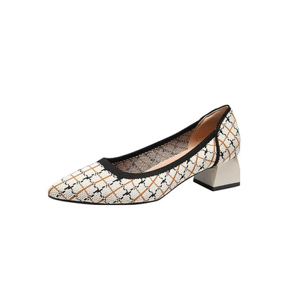 The Élégance Paris Pointed Knit Pumps (heel 3.5 cm)