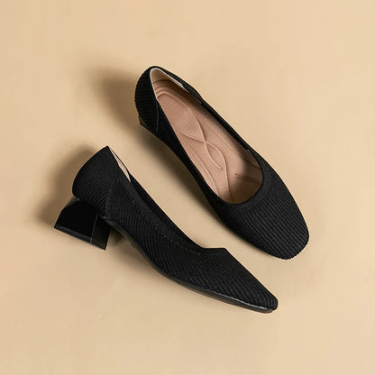 The Forte Marrakech Square Knit Pumps (heel 3.5 cm)