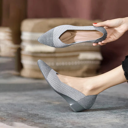 The Élan™ Vienna Pointed Wedge Knit Pumps (heel 4 cm)