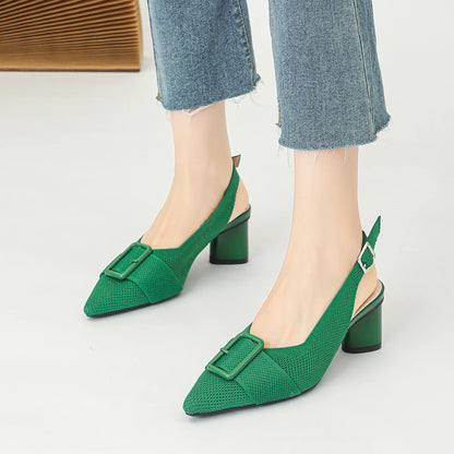 The Audace Seoul Pointed Slingback Knit Pumps (heel 5 cm)