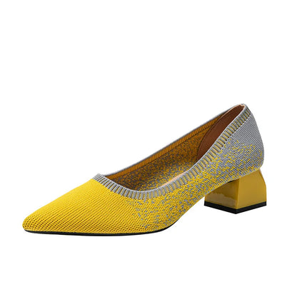 The Élégance Cannes Pointed Knit Pumps (heel 3.5 cm)