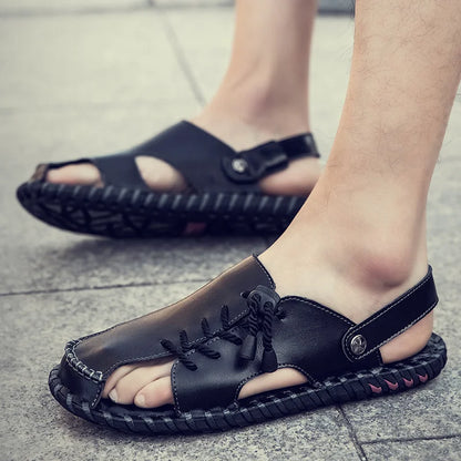 Abha – Men’s Genuine Leather Sandal – Solid Comfort with Classic Structure