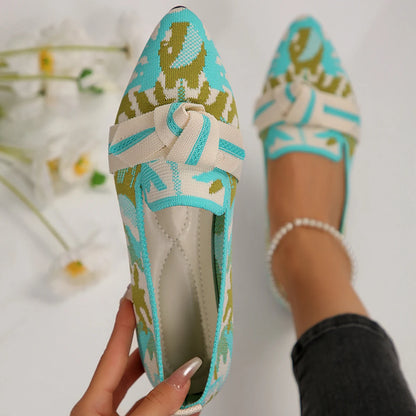 The Joyelle Marrakesh Pointed Knit Flats (heel 0 cm)