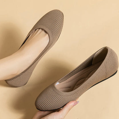 The Conforta Copenhagen Round Knit Flats (heel 0 cm)