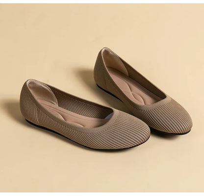 The Conforta Copenhagen Round Knit Flats (heel 0 cm)