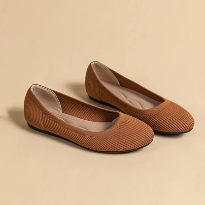 The Conforta Copenhagen Round Knit Flats (heel 0 cm)