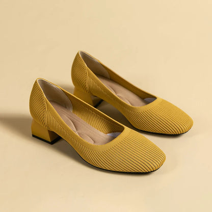 The Forte Marrakech Square Knit Pumps (heel 3.5 cm)