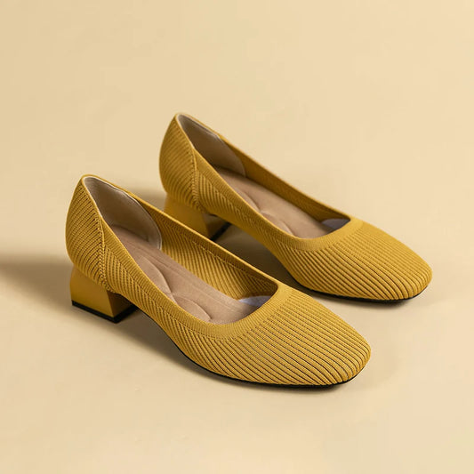 The Forte Marrakech Square Knit Pumps (heel 3.5 cm)