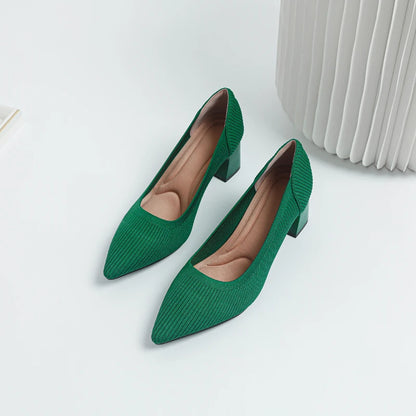 The Haute Capri Pointed Knit Pumps (heel 6 cm)