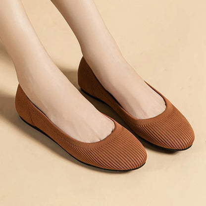 The Conforta Copenhagen Round Knit Flats (heel 0 cm)