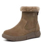 Julia Marie Women Cozy Warm PU Boots With Zipper Closure