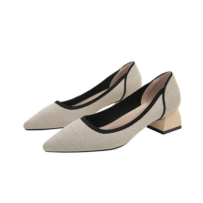 The Élégance Riviera Pointed Knit Pumps (heel 3.5 cm)