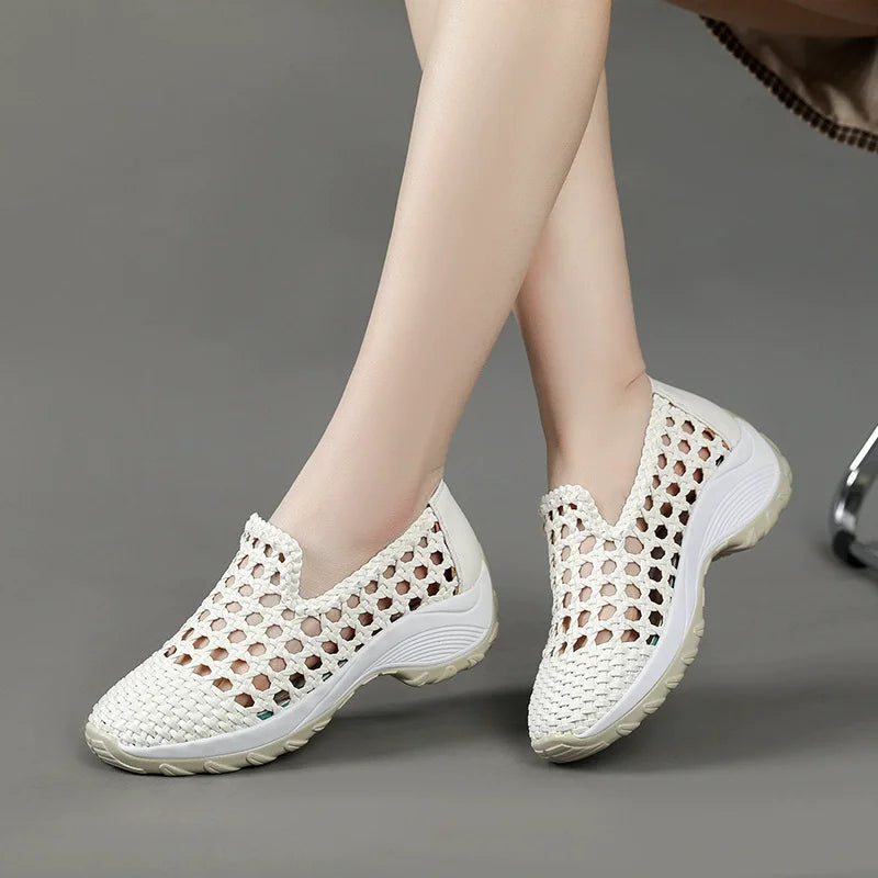Cleopatra Leather Summer Sneakers – Breathable, Soft Sole, Elegant Design