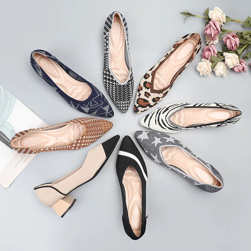 The Structure Basic Pointed Knit Pumps (heel 3.5 cm)