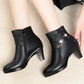 Bremen Vegan Leather Boots With Wool Lined Insole 7cm Heel