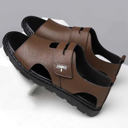 Fez - Leather Velcro Sandals for Men
