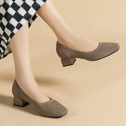 The Forte Marrakech Square Knit Pumps (heel 3.5 cm)