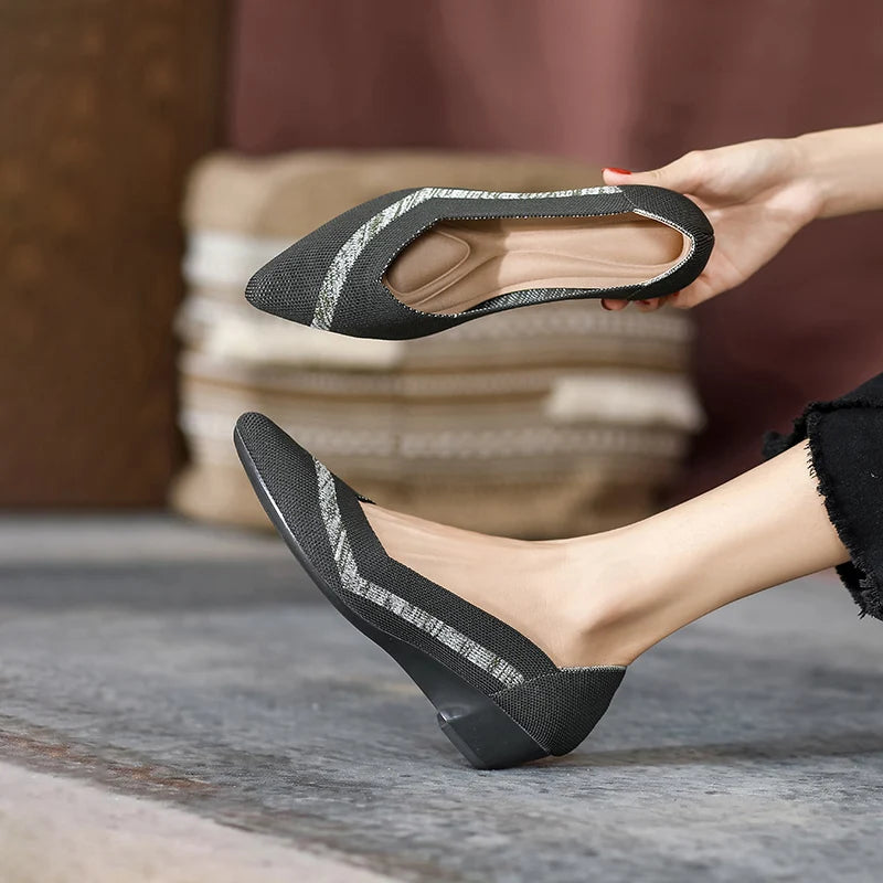 The Élan™ Vienna Pointed Wedge Knit Pumps (heel 4 cm)