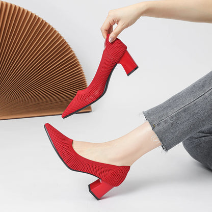 The Haute Capri Pointed Knit Pumps (heel 6 cm)