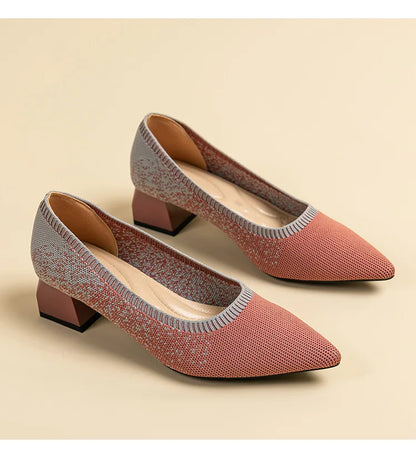 The Élégance Cannes Pointed Knit Pumps (heel 3.5 cm)