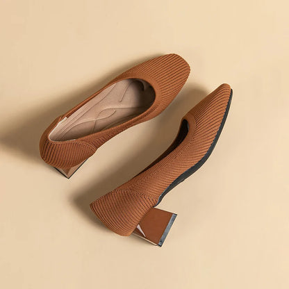 The Forte Marrakech Square Knit Pumps (heel 3.5 cm)