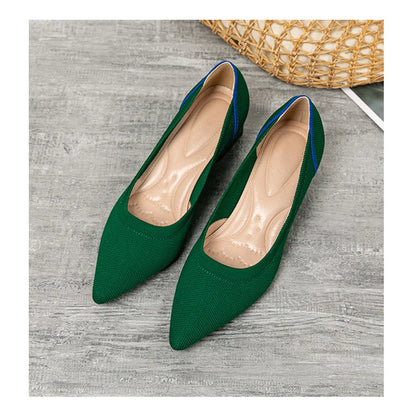 The Élégance Cosmopolitan Pointed Knit Pumps (heel 3.5 cm)