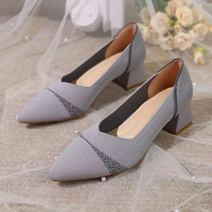 The Structure Linear Pointed Knit Pumps (heel 3.5 cm)