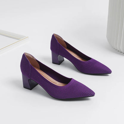 The Haute Capri Pointed Knit Pumps (heel 6 cm)