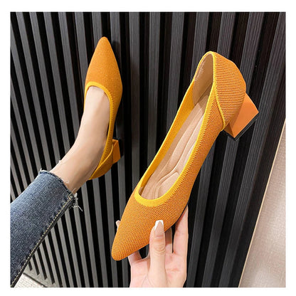 The Élégance Riviera Pointed Knit Pumps (heel 3.5 cm)