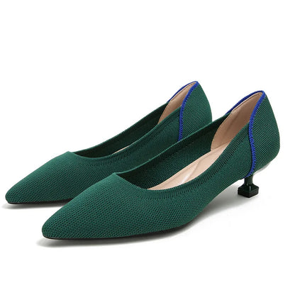 The Chicara Milan Pointed Knit Heels (heel 3 cm)