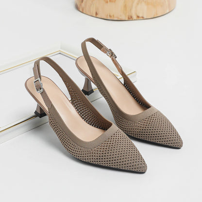 The Élancée Milan Pointed Knit Slingbacks (heel 6 cm)
