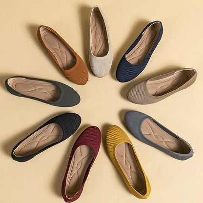 The Conforta Copenhagen Round Knit Flats (heel 0 cm)