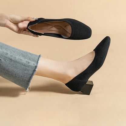 The Forte Marrakech Square Knit Pumps (heel 3.5 cm)