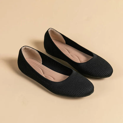 The Conforta Copenhagen Round Knit Flats (heel 0 cm)