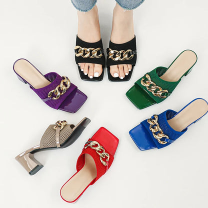 The Audacieuse Cannes Chain Mesh Mules (heel 6 cm)