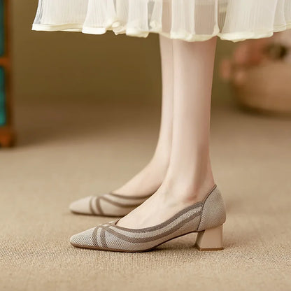 The Olgaine Prague Elastic Stilettos Heels (heel 4 cm)