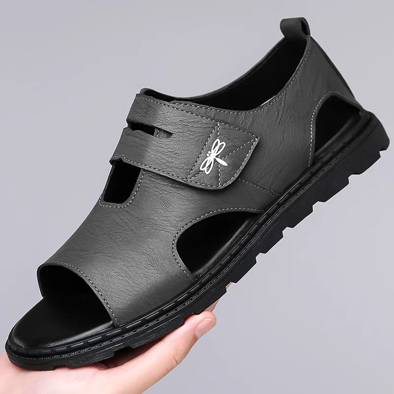 Fez - Leather Velcro Sandals for Men
